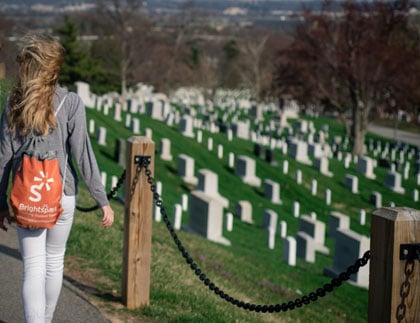Student at Arlington National Cemetery
