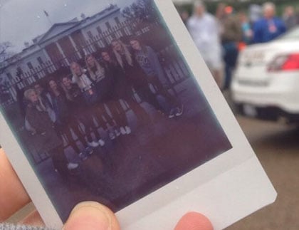 Students in front of White House