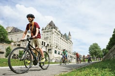 Kids riding bikes