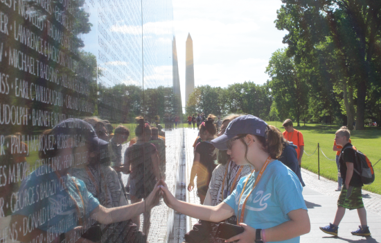 DC - Students reflected in Vietnam Memorial - Julia King (Student) - 550x350