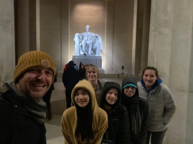 snapshot at Lincoln Memorial